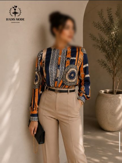 شومیز مجلسی دخترانه زنانه ساتن ابریشم ورساچه