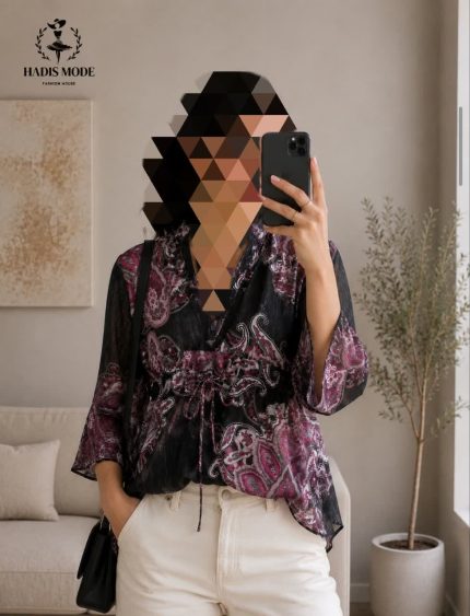 تونیک حریر یاخما مجلسی زنانه وارداتی برند TU