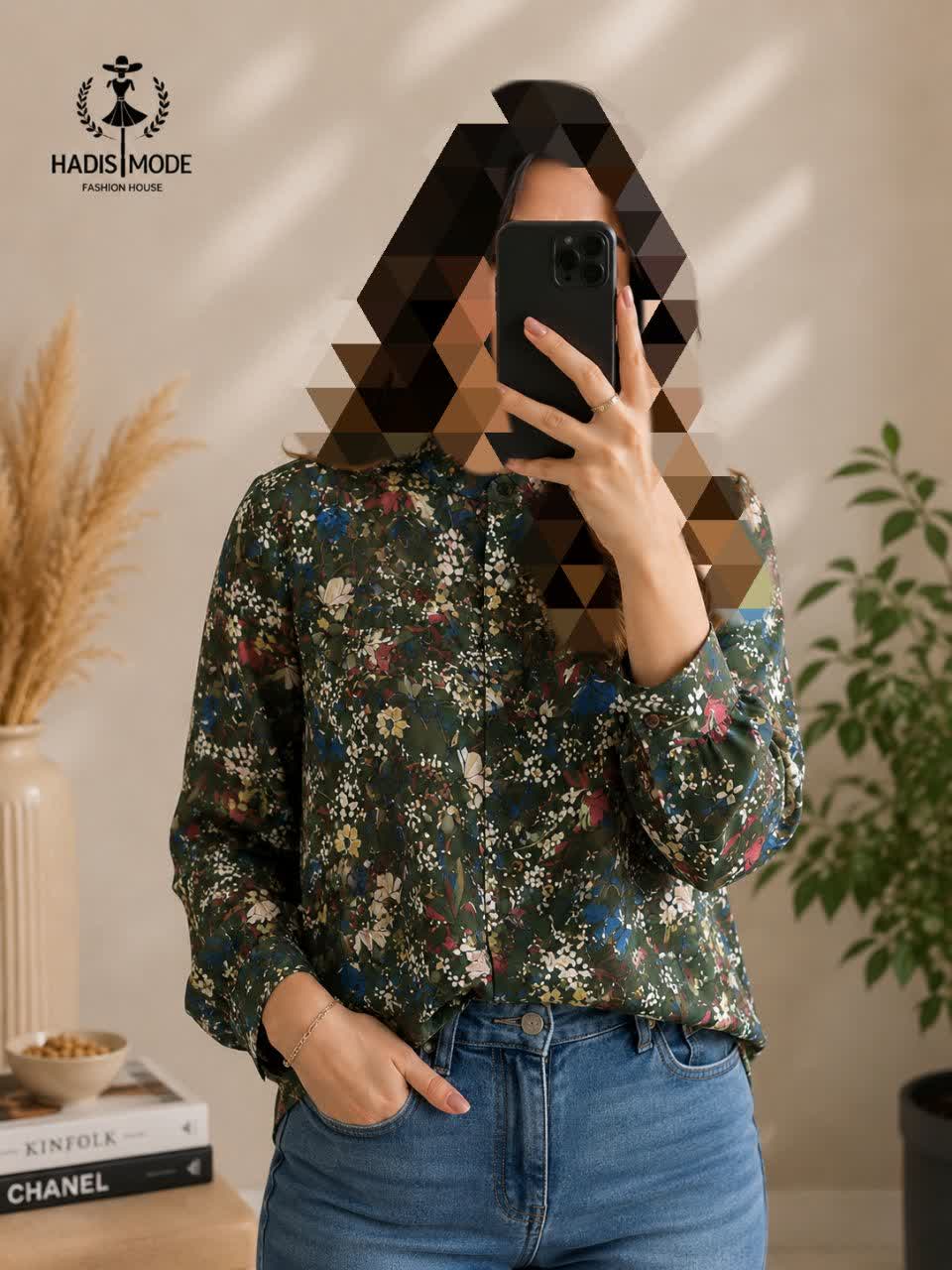 photo27983703148 شومیز مجلسی حریر زنانه سایز بزرگ سبز وارداتی برند REDSKY