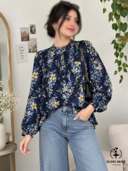 شومیز زنانه دخترانه مجلسی کرپ حریر برند جین وست Jeans west